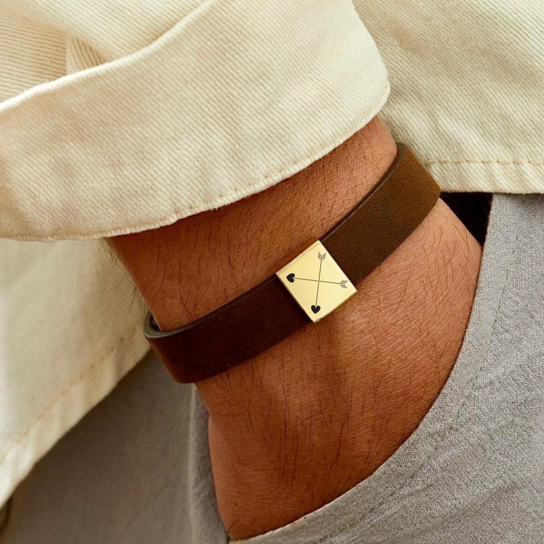 Minimaluxe Engravable Leather Bracelet-Personalised Bracelet-Auswara