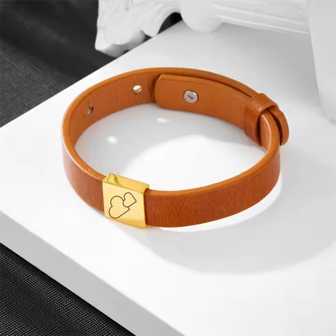 Minimaluxe Engravable Leather Bracelet-Personalised Bracelet-Auswara