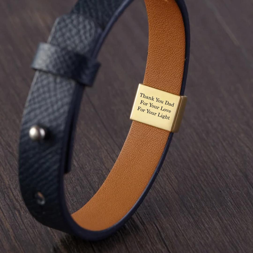Minimaluxe Engravable Leather Bracelet-Personalised Bracelet-Auswara