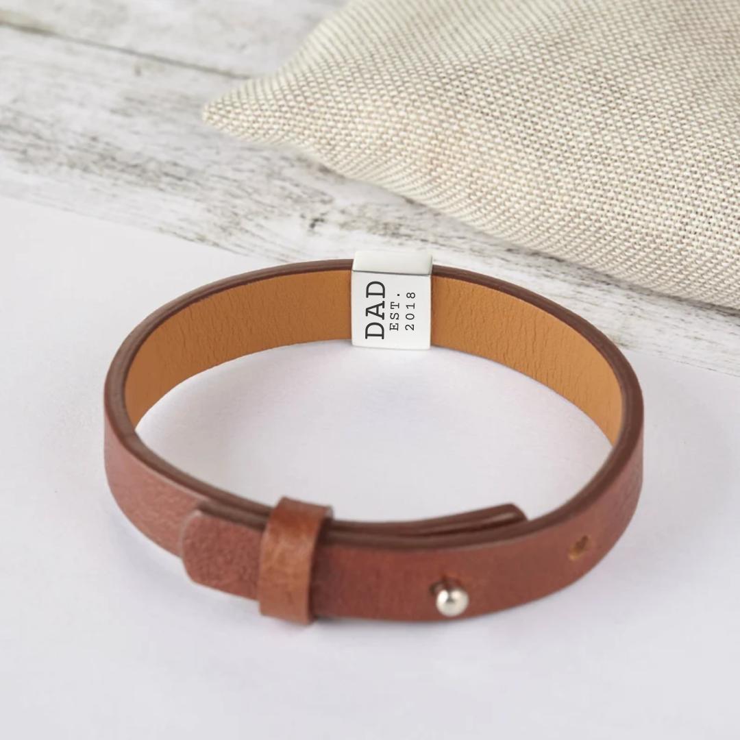 Minimaluxe Engravable Leather Bracelet-Personalised Bracelet-Auswara