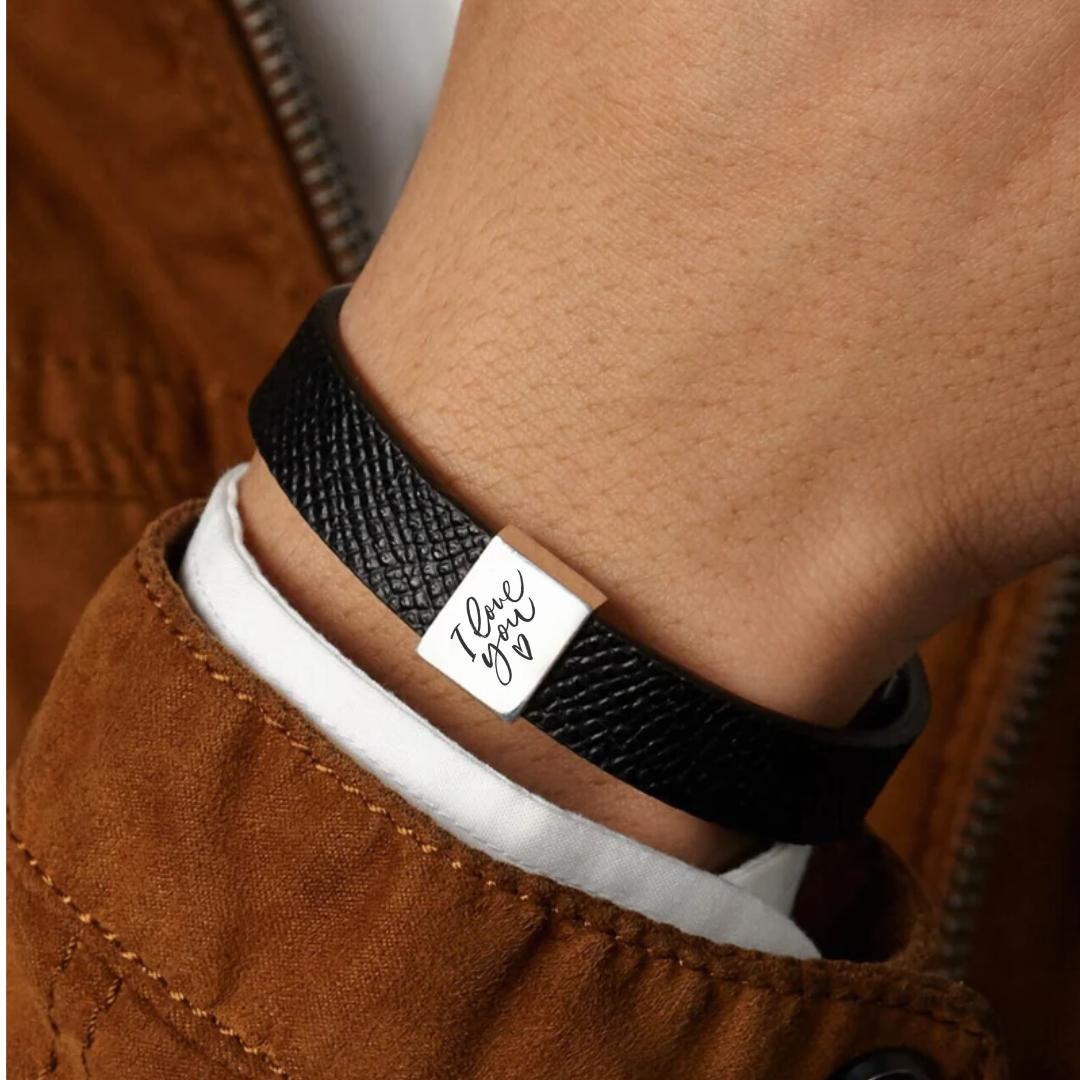 Minimaluxe Engravable Leather Bracelet-Personalised Bracelet-Auswara