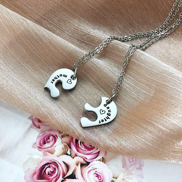 Silver Casual Wear Stainless Steel Mother Daughter Heart Pendant at Rs Silver Casual Wear Stainless Steel Mother Daughter Heart Pendant at Rs
