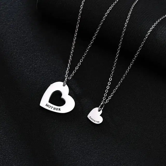 Mother Daughter Twin Hearts Necklaces Auswara