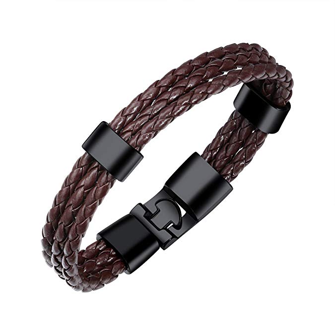 Multi Strand Brown Leather Bracelet-Leather Bracelet-Auswara