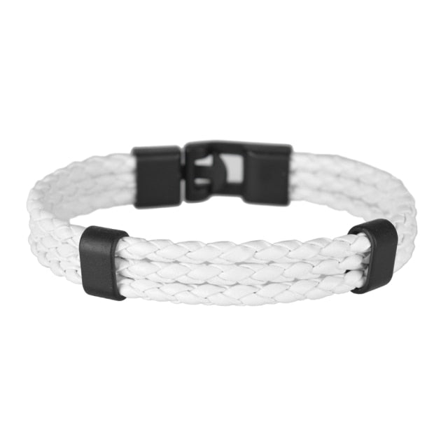 Multi Strand White Leather Bracelet-Leather Bracelet-Auswara