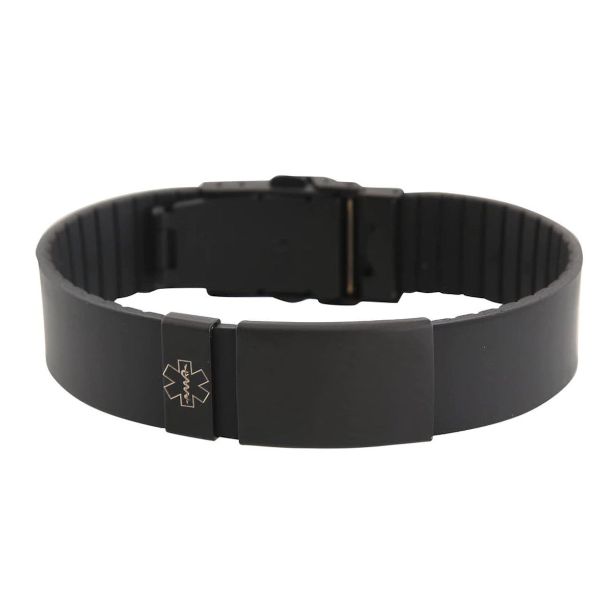 Nola Black Silicone Sports Medical Alert Bracelet-Medical ID Bracelet-Auswara