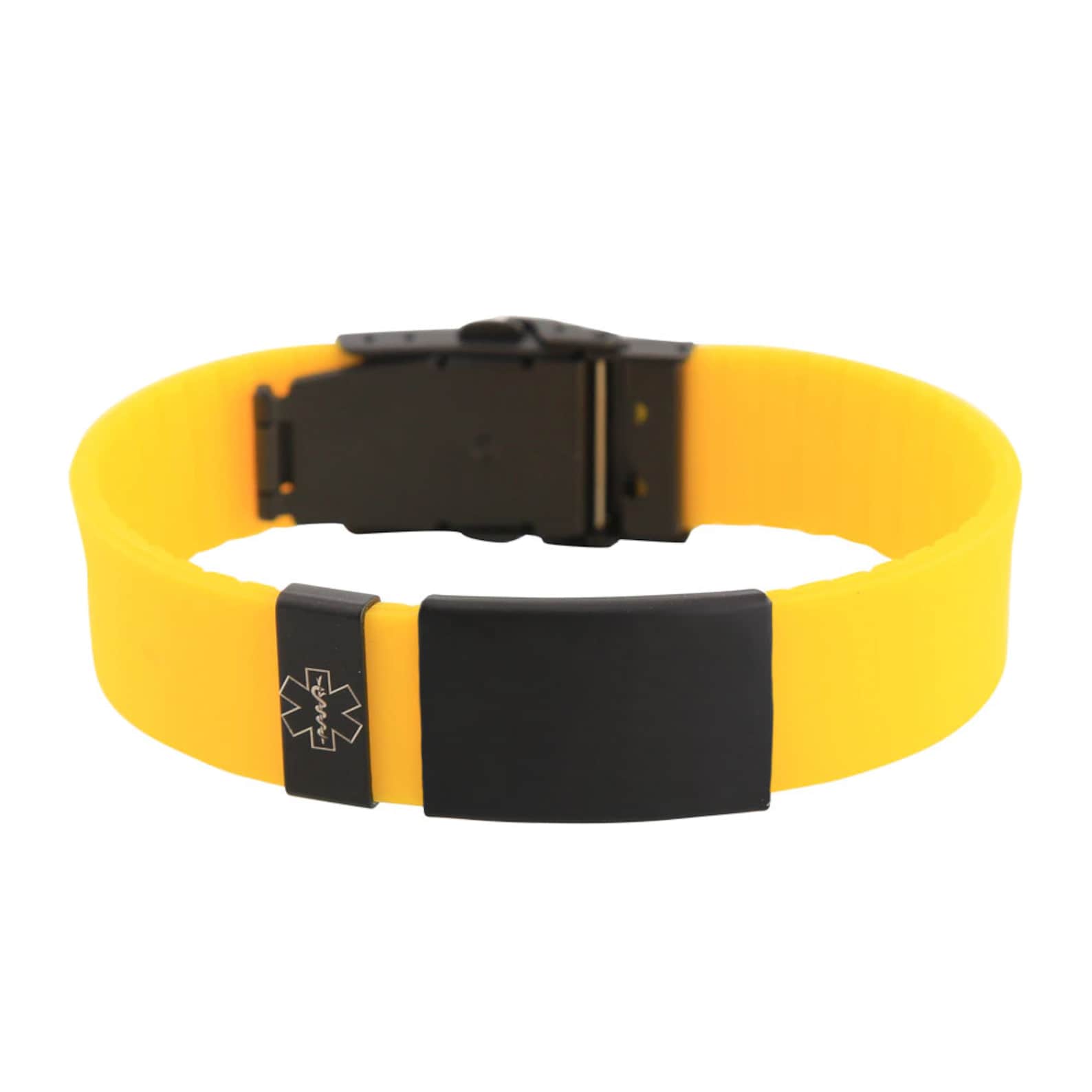 Nola Yellow Silicone Sports Medical Alert Bracelet-Medical ID Bracelet-Auswara