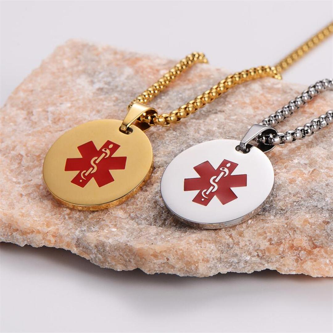 Nova Disc Personalised Medical ID Necklace-Medical Necklace-Auswara