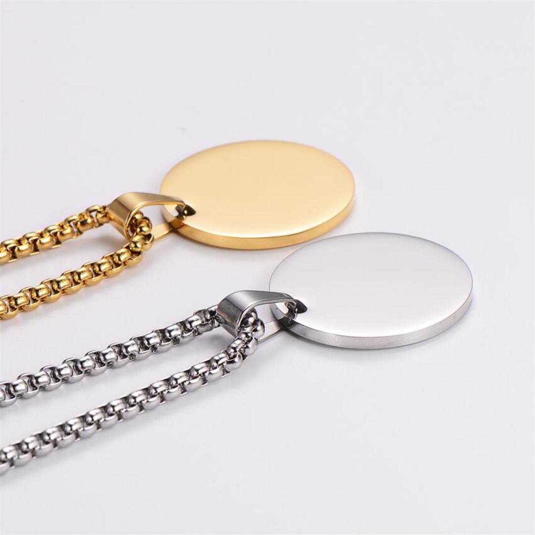 Nova Disc Personalised Medical ID Necklace-Medical Necklace-Auswara