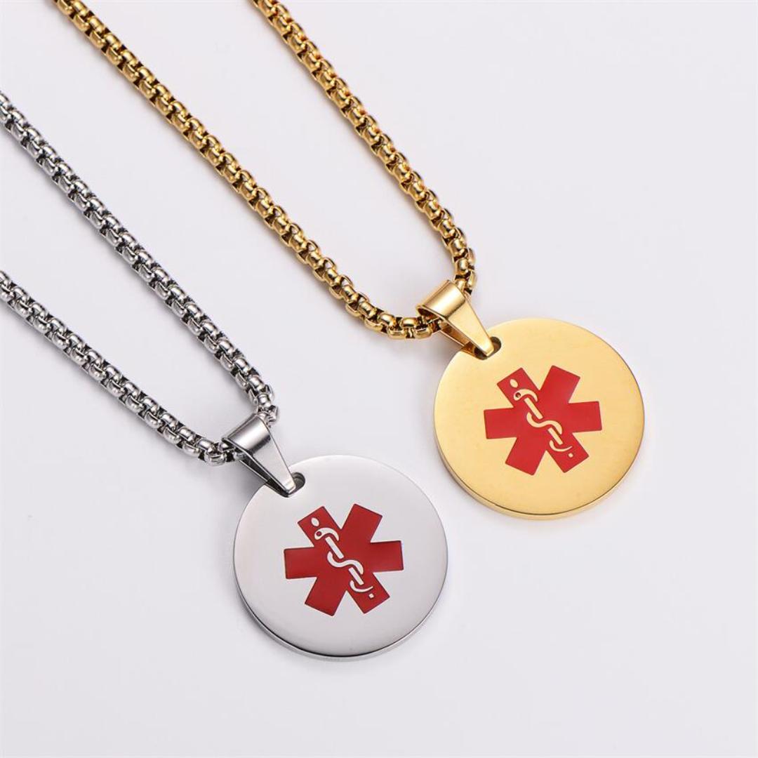 Nova Disc Personalised Medical ID Necklace-Medical Necklace-Auswara