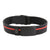 Pami Stripe Silicone Sports Medical ID Bracelet – Black & Red