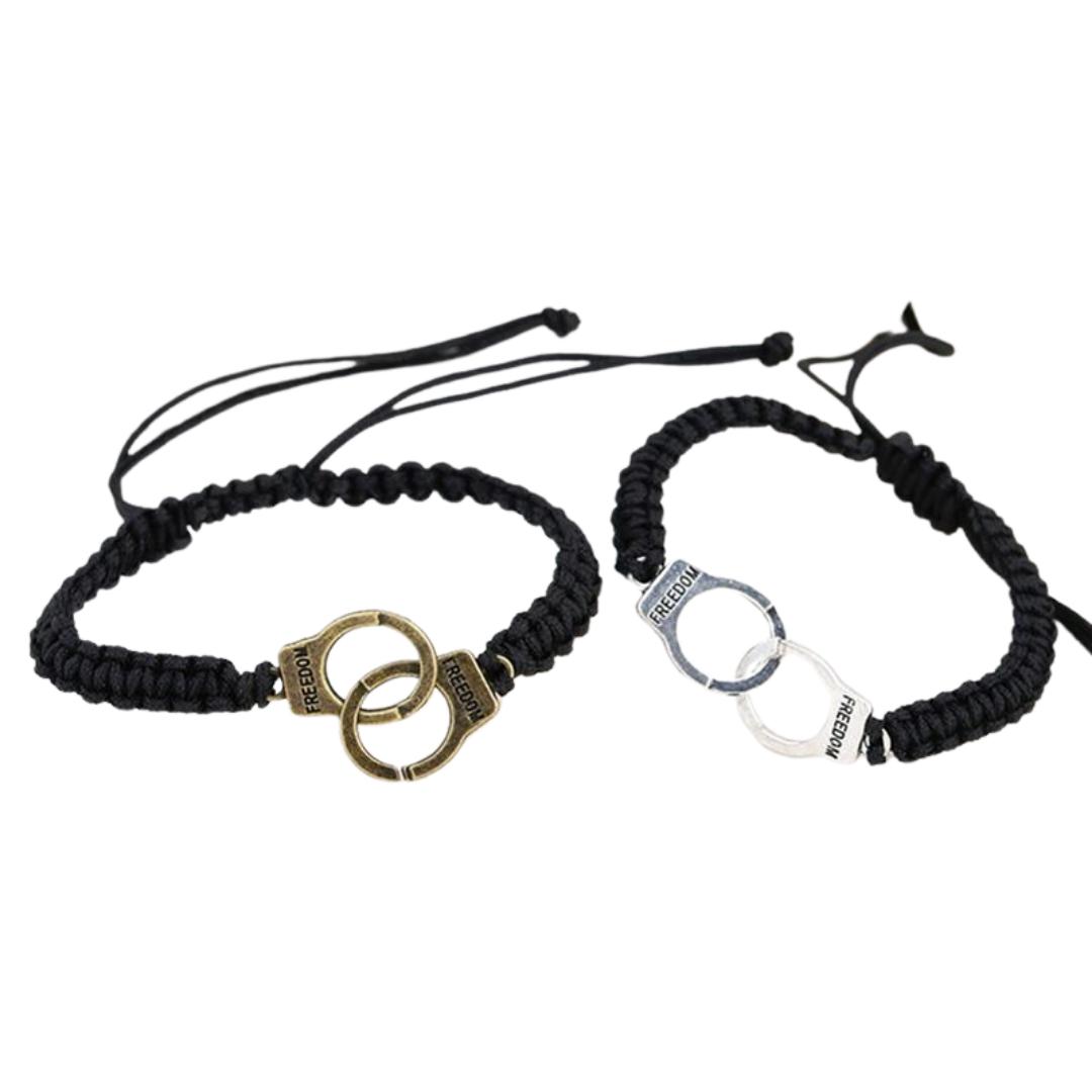 Partners in Crime Handcuff Bracelet Set-Couple Bracelet-Auswara