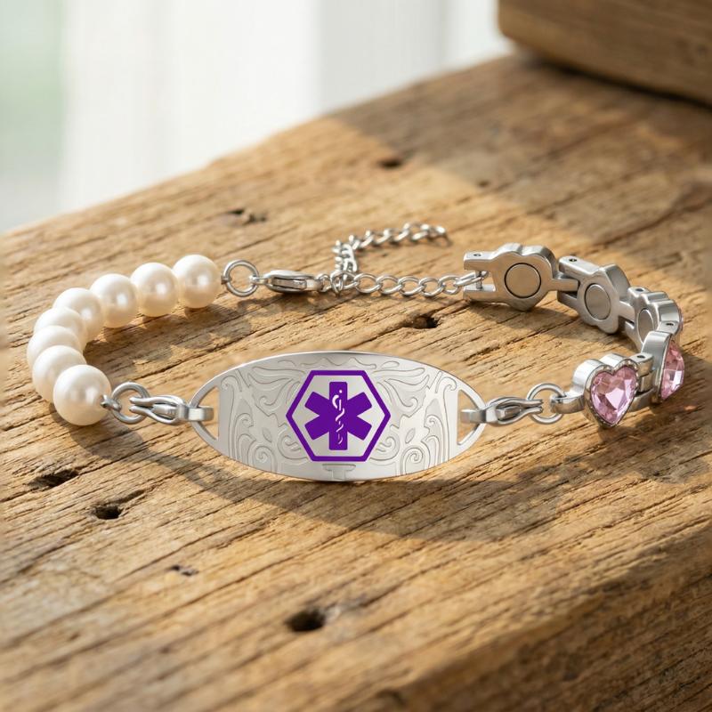 Pearlina Personalised Medical ID Bracelet-Medical ID Bracelet-Auswara