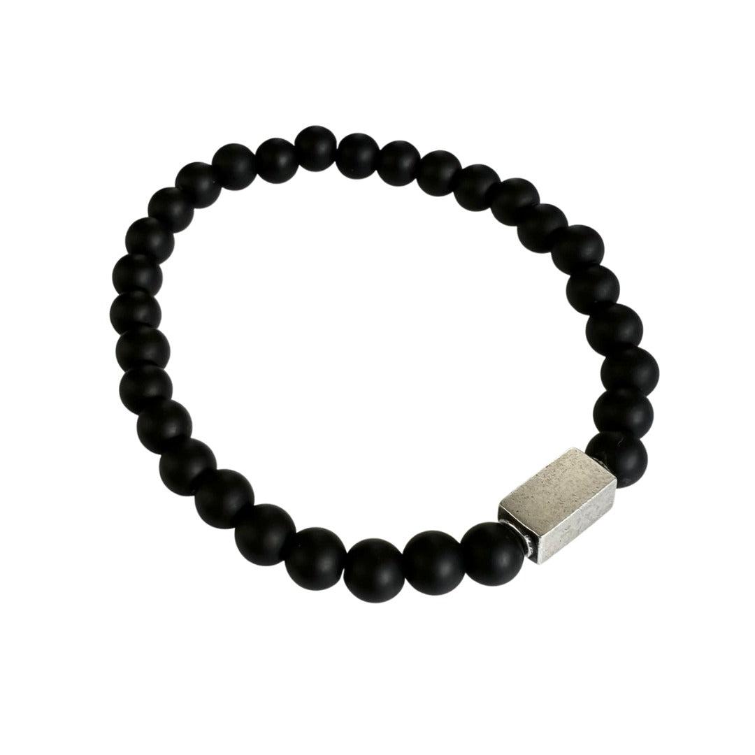 Personalised Black Beaded Bracelet-Personalised Bracelet-Auswara