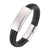 Personalised Black Braided Leather Bracelet for Men-Personalised Bracelet-Auswara