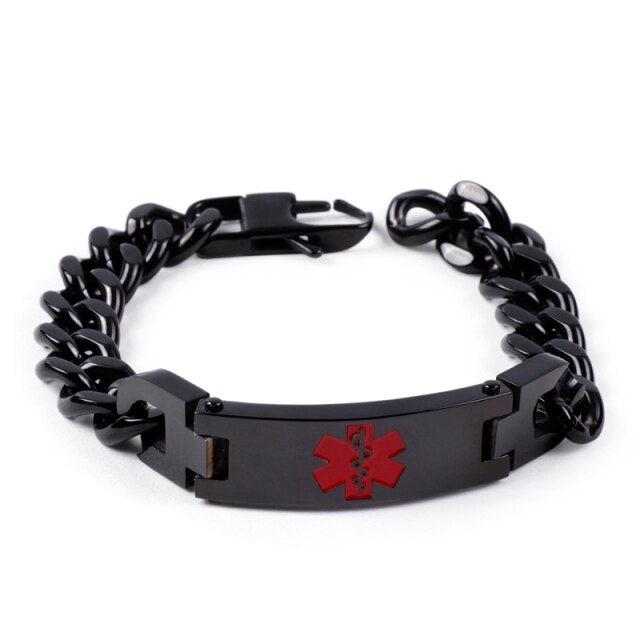 Unisex Stainless Steel Medical Alert Bracelet with Engraving
