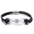 Personalised Black Leather Bracelet with Magnet Clasp (OLD TEMPLATE)-Personalised Bracelet-Auswara
