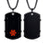 Personalised Black Medical Alert ID Pendant-Medical Necklace-Auswara