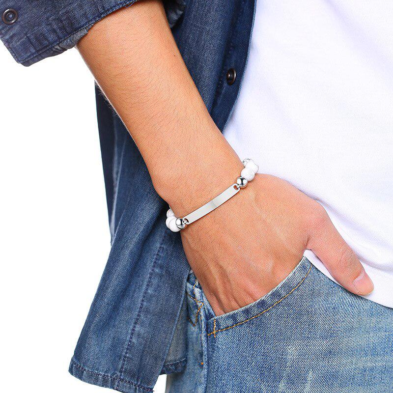 Personalised Black & White Couples Matching Bead Bracelets-Couple Bracelet-Auswara