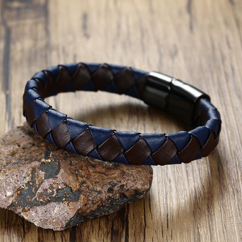 Men's Personalised Leather and Black Clasp Bracelet – Penelopetom