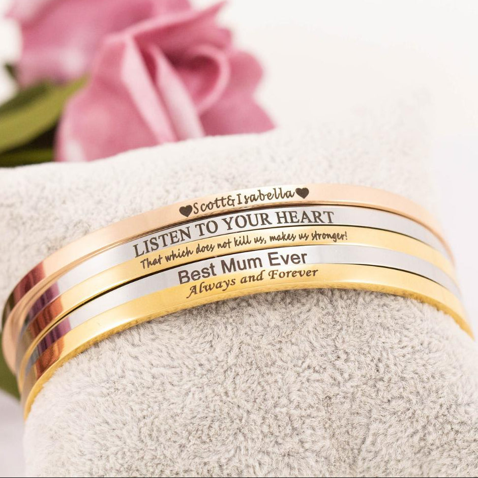 Lumière Cuff | Personalised Women's Bracelet | Custom Engraved