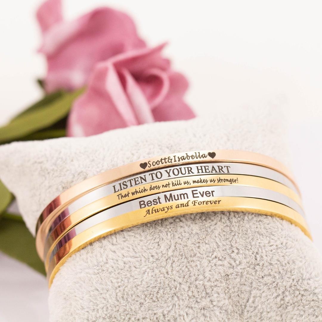 Personalised Custom Cuff Gift Set-Couple Bracelet-Auswara