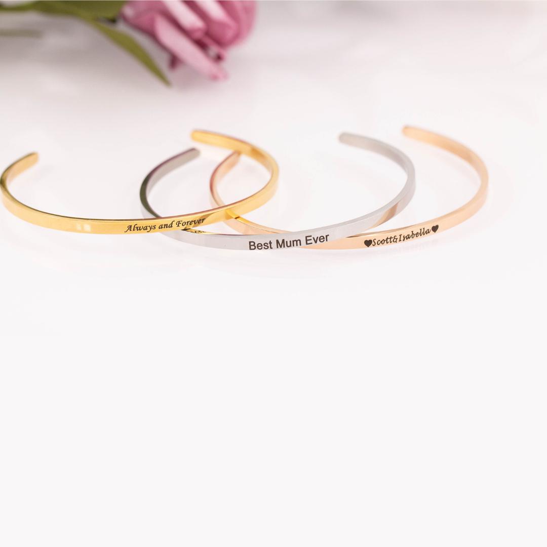 Lumière Cuff | Personalised Women's Bracelet | Custom Engraved
