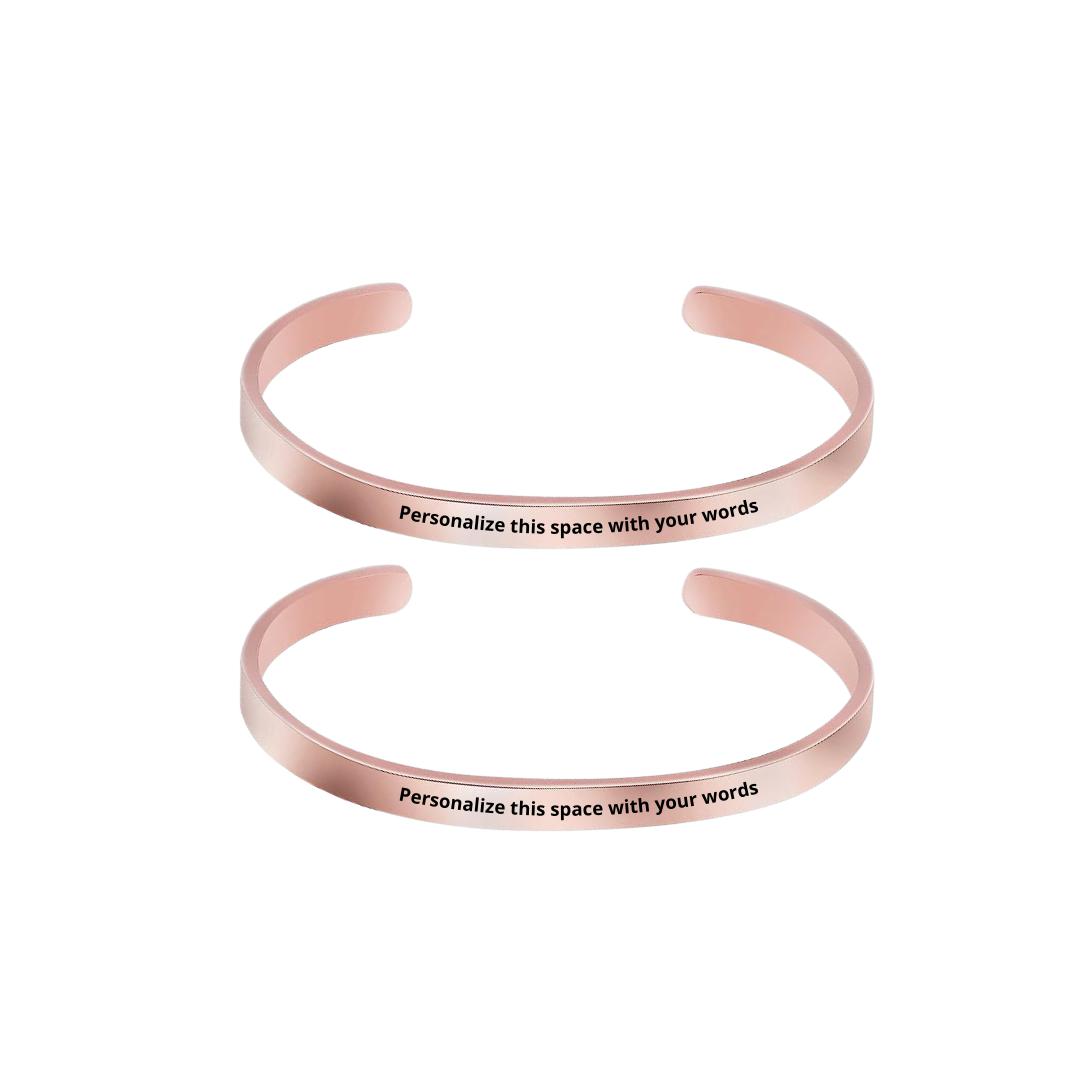 Personalised Custom Cuff Gift Set-Couple Bracelet-Auswara