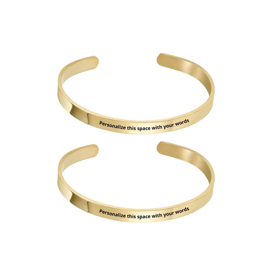 Personalised Custom Cuff Gift Set-Couple Bracelet-Auswara