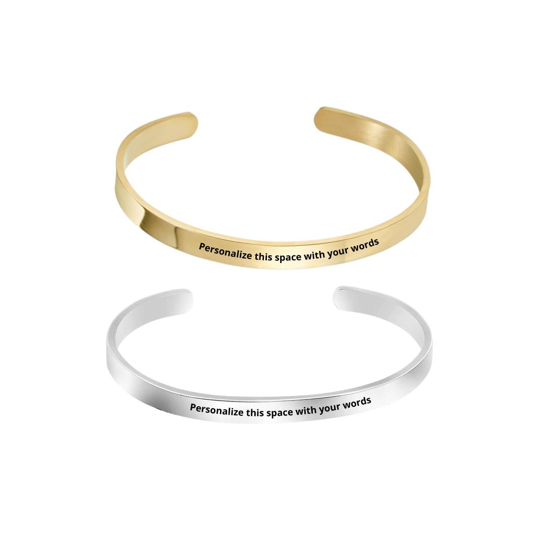 Personalised Custom Cuff Gift Set-Couple Bracelet-Auswara