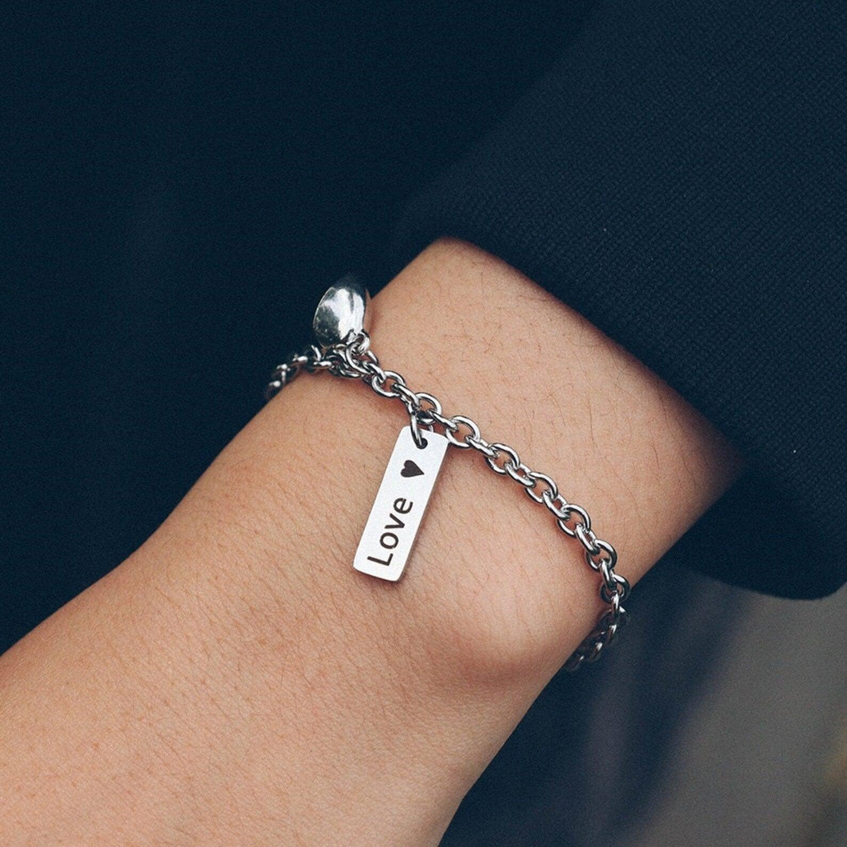 Personalised Couples Bracelets with Magnetic Heart-Couple Bracelet-Auswara