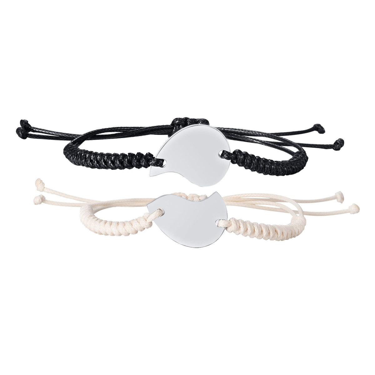 Personalised Couples Puzzle Heart Rope Bracelets-Couple Bracelet-Auswara