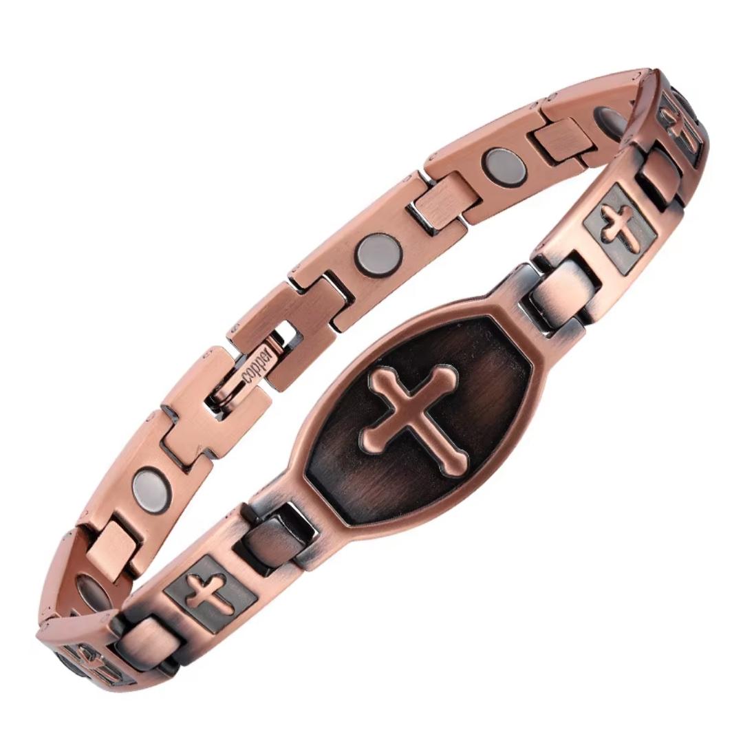 Personalised Cross Link Bracelet - Light-Revealed Limited Edition For Her-Cross Bracelet-Auswara