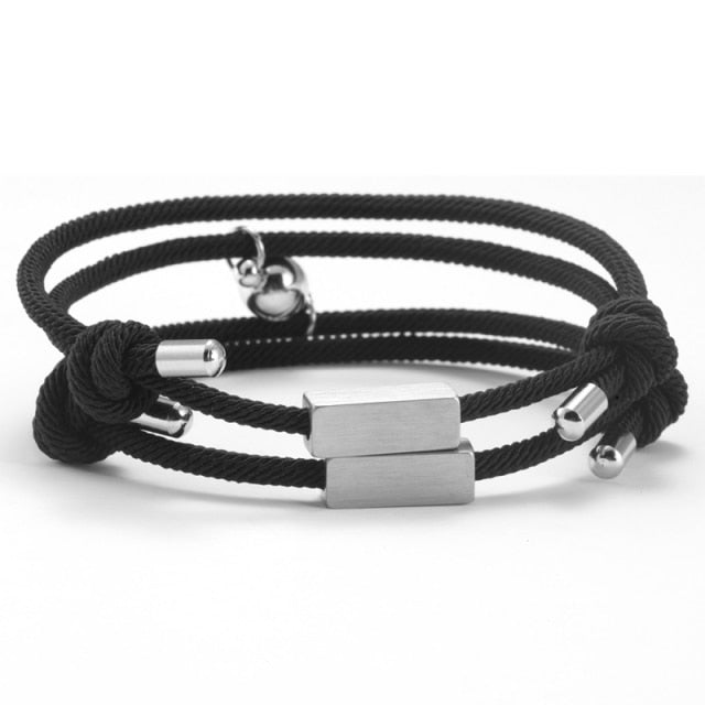 Personalised Engraved Magnetic Couple Bracelet Set (Copy Product details template)-Couple Bracelet-Auswara