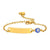 Personalised Evil Eye Bracelet with Custom Bar – Gold Colour-Evil Eye Bracelet-Auswara
