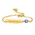 Personalised Evil Eye Bracelet with Custom Bar – Gold Colour-Evil Eye Bracelet-Auswara