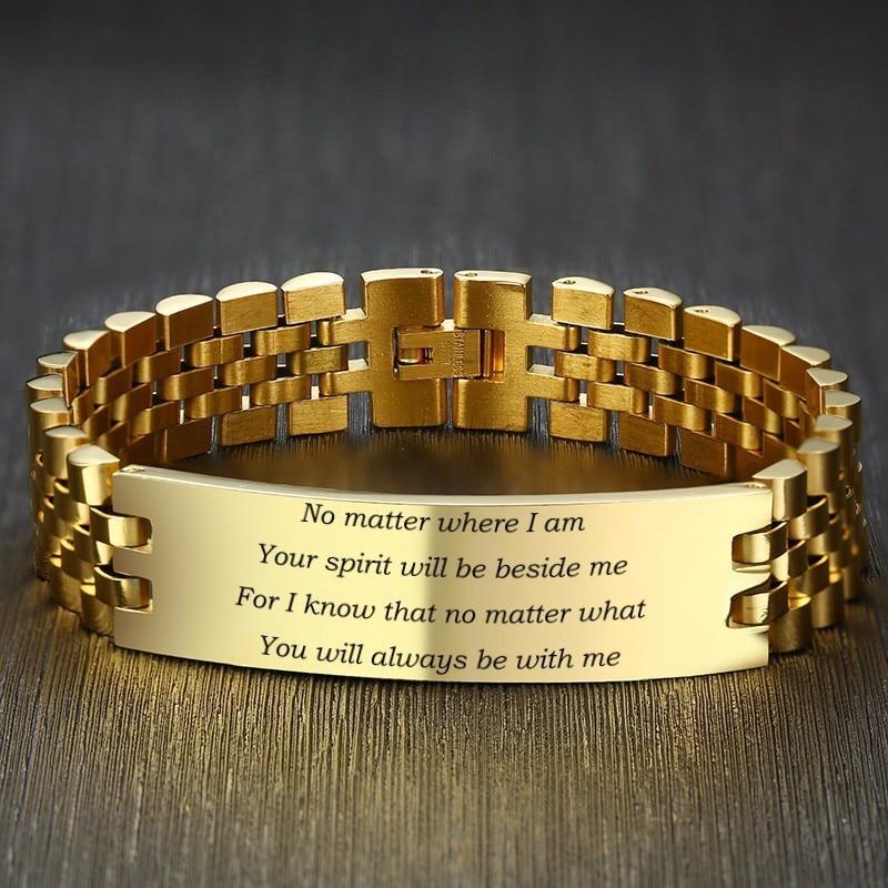 Personalised Gold Colour Link Bracelet (OLD TEMPLATE)-Personalised Bracelet-Auswara