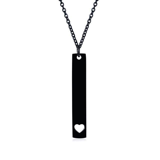 Personalised Heart Bar Necklace-Personalised Necklace-Auswara