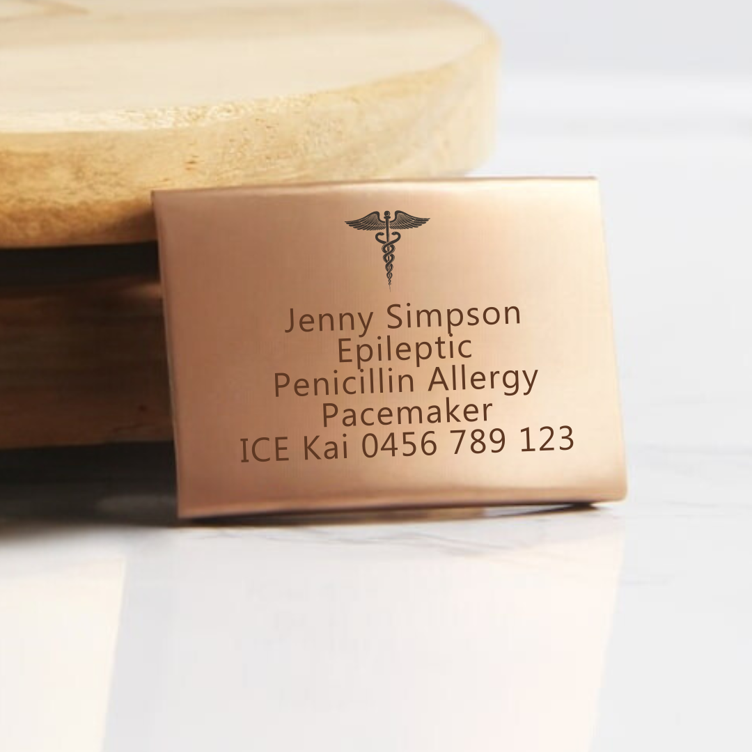 Personalised ID Tag for Watch Band & Fitness Trackers-Medical ID Bracelet-Auswara