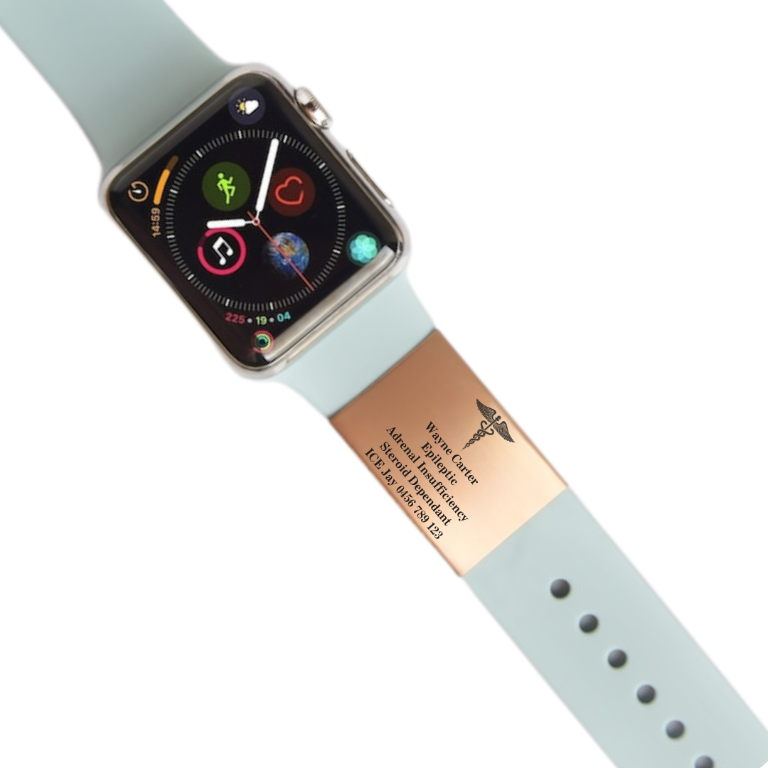 Personalised ID Tag for Watch Band & Fitness Trackers-Medical ID Bracelet-Auswara