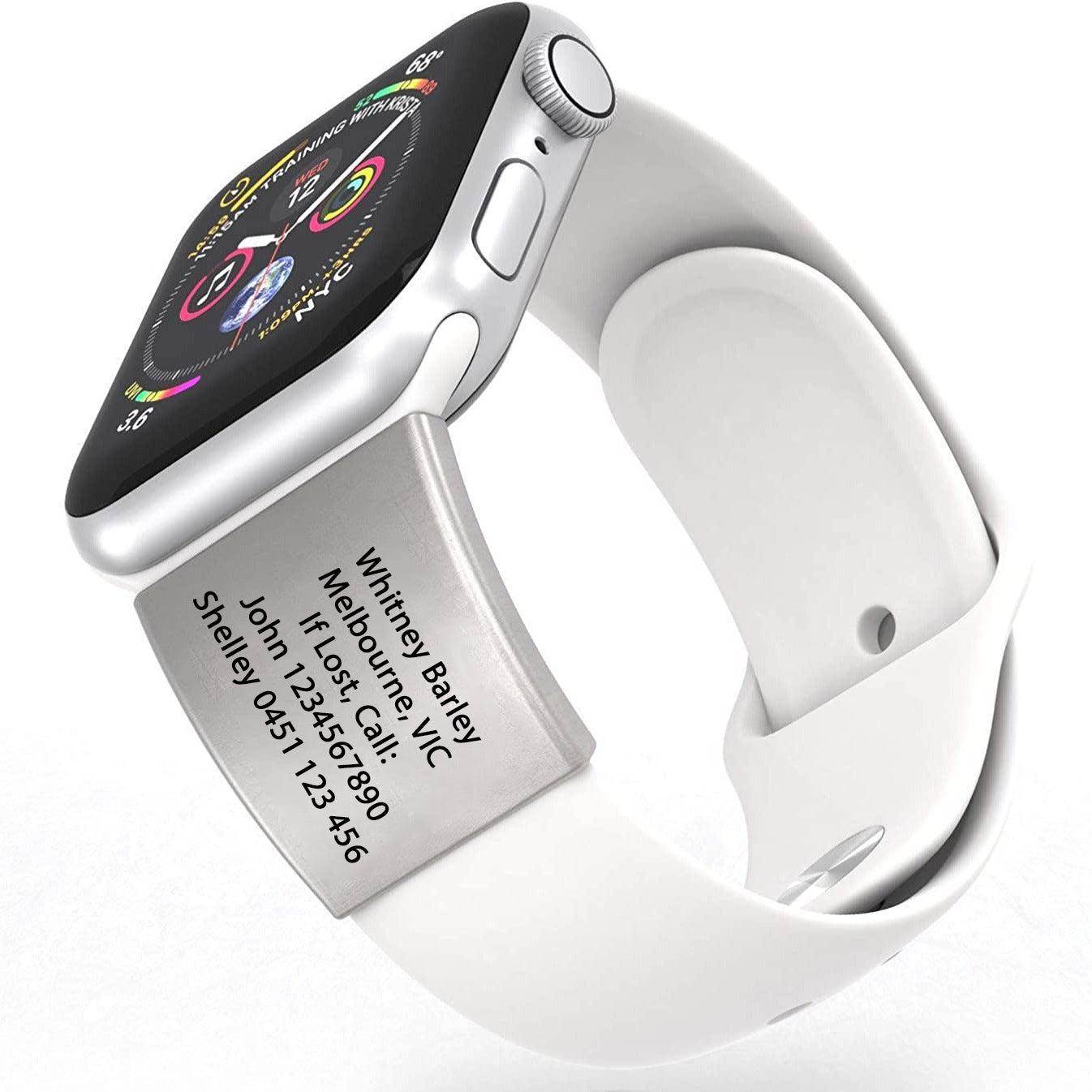 Personalised ID Tag for Watch Band & Fitness Trackers-Medical ID Bracelet-Auswara