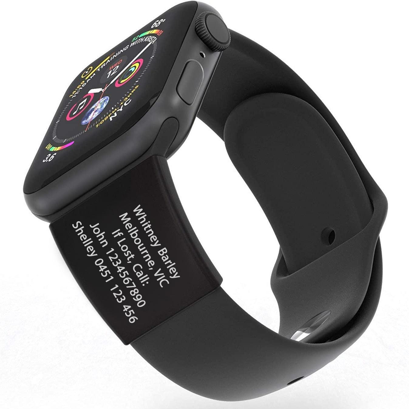 Personalised ID Tag for Watch Band & Fitness Trackers-Medical ID Bracelet-Auswara