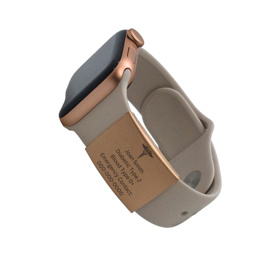 Personalised ID Tag for Watch Band & Fitness Trackers-Medical ID Bracelet-Auswara