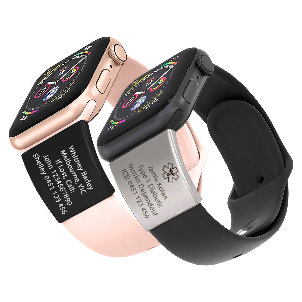 Personalised ID Tag for Watch Band & Fitness Trackers-Medical ID Bracelet-Auswara