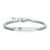 Personalised Kids and Tweens ID Bracelet with Heart - Silver-Kids Bracelet-Auswara