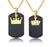 Personalised King and Queen Crown Matching Set Necklace-Couples Necklace-Auswara