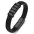 Personalised Leather Bracelet with Coloured Steel-Personalised Bracelet-Auswara