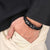 Personalised Leather Bracelet with Coloured Steel-Personalised Bracelet-Auswara