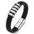 Personalised Leather Bracelet with Coloured Steel-Personalised Bracelet-Auswara