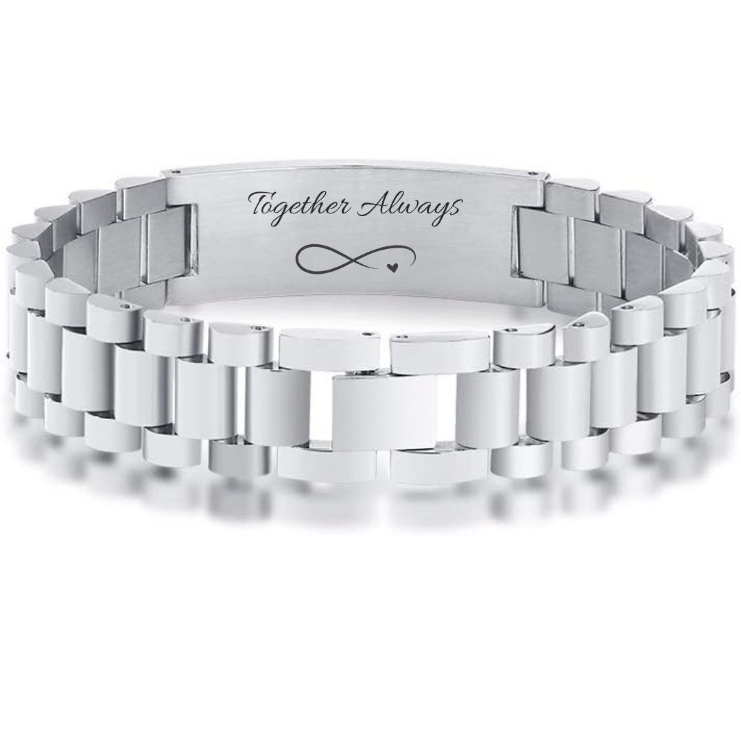 Personalised Lumira Steel Bracelet in Silver Colour